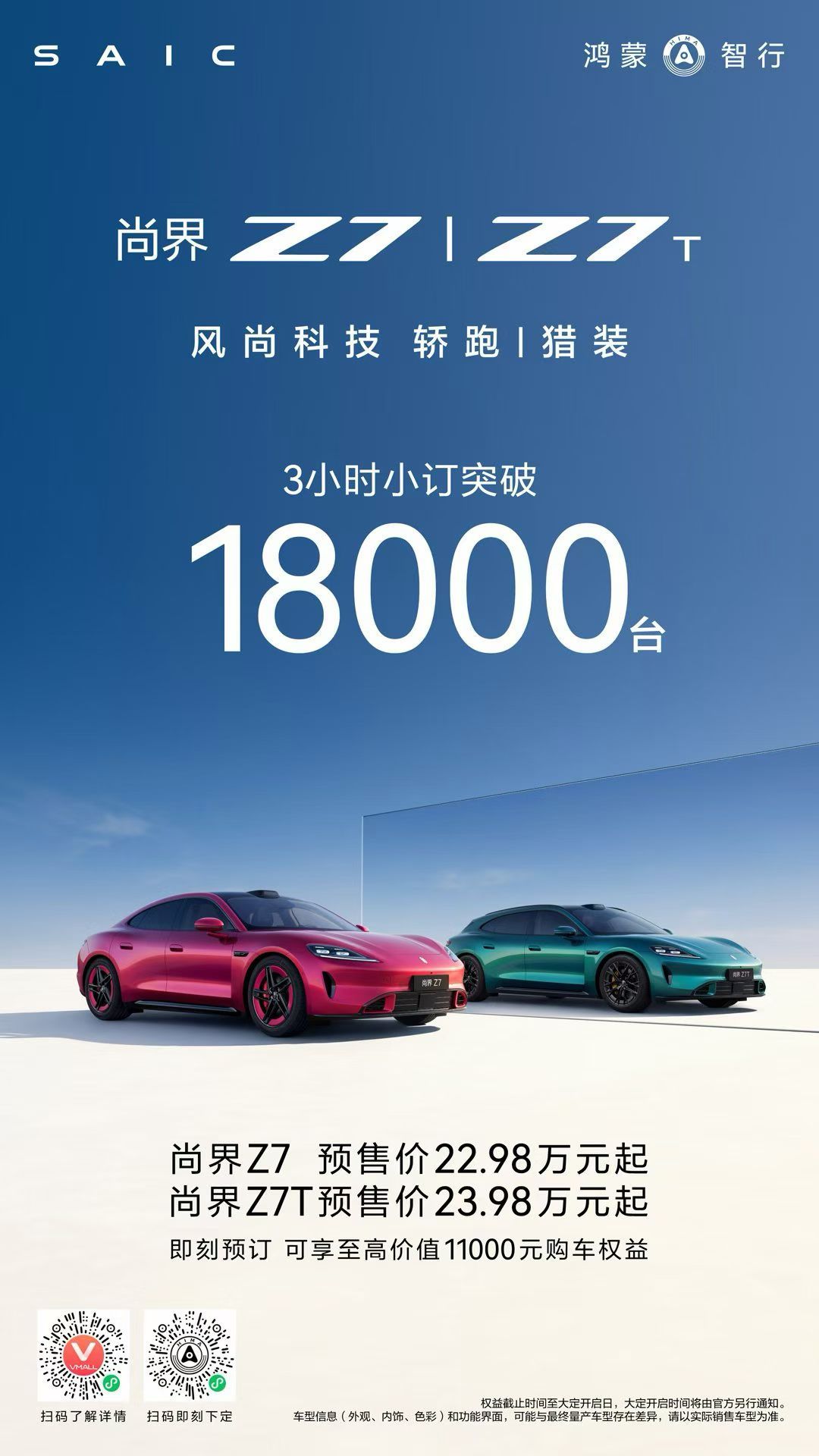 尚界Z7/Z7T成绩报告来了尚界Z7三小时小订突破18000台 预售3小时小订1