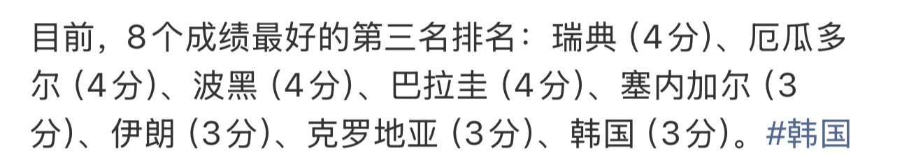 韩国自从排名第三，要看别人脸色才能决定是否能进附加赛开始，就成了中国社交平台和媒