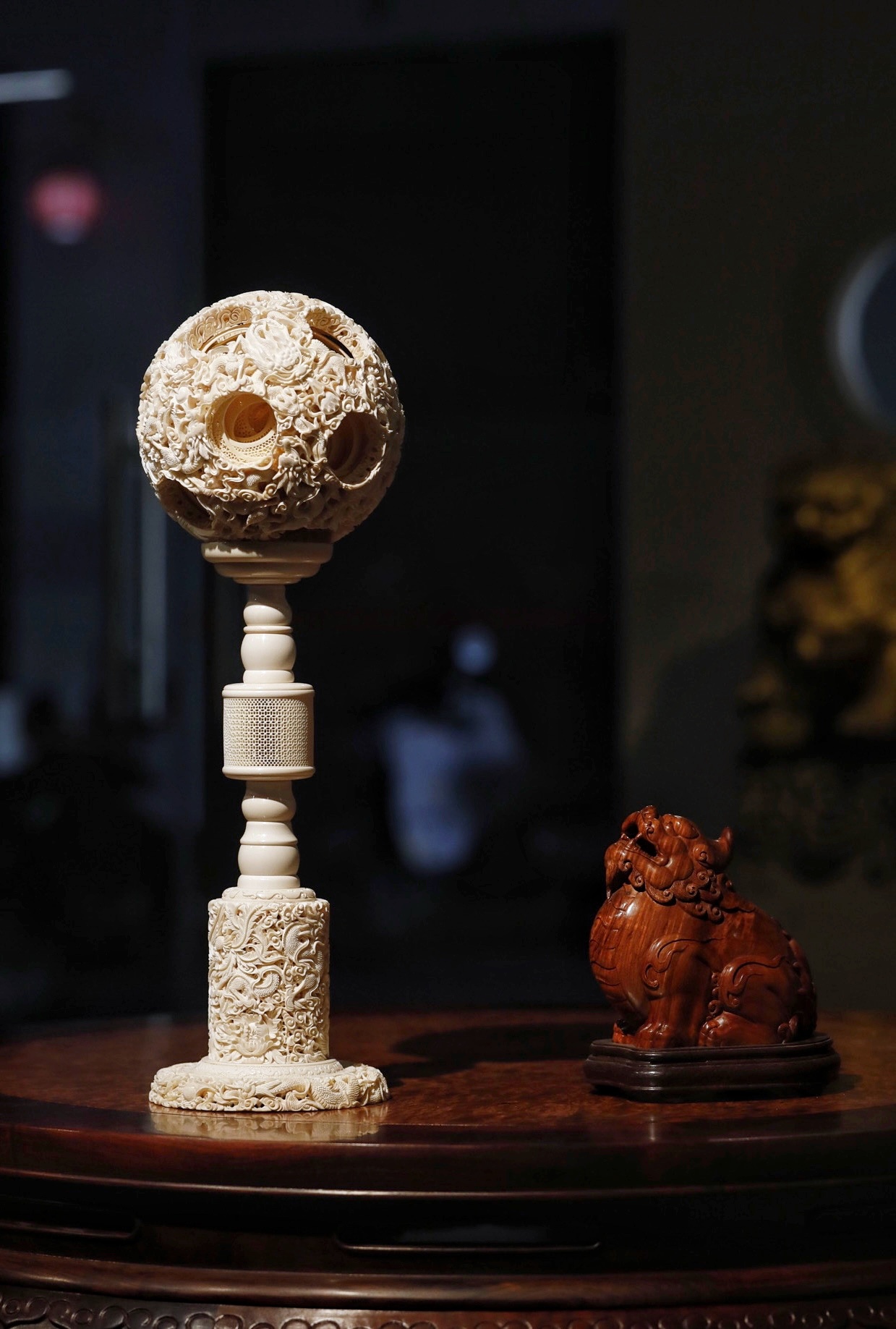 猛犸｜龙凤呈祥•鬼工玲珑球鬼斧神工的技艺凝萃——34层球体满雕龙凤穿云，鳞羽纹理