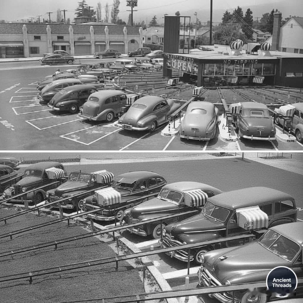 免下车餐厅曾风靡一时，但1948年洛杉矶的Motormat免下车餐厅却独树一帜。