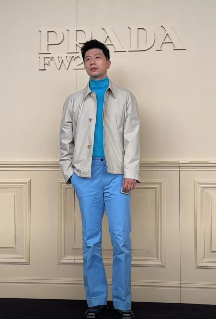 米兰时装周，马龙第二年继续站台代言高奢品牌。今天是大胆上身亮色穿搭的时尚小马哥！