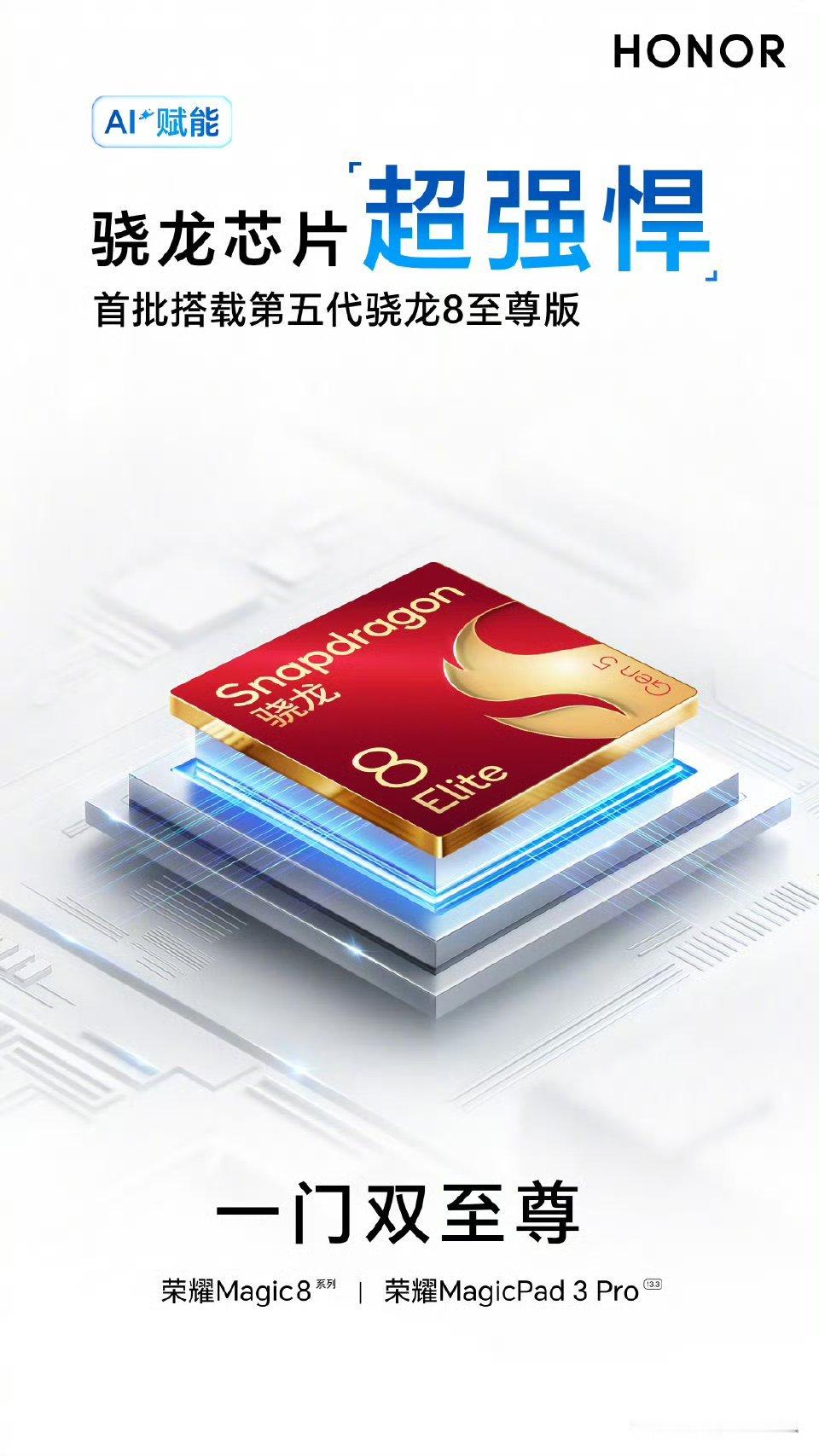 耀子官宣荣耀Magic8系列、MagicPad3 Pro平板都搭载第五代骁龙8至