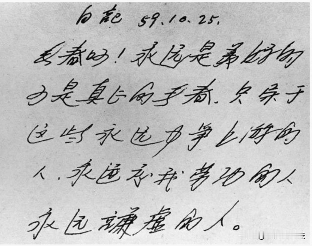 雷锋日记手稿：笔迹流畅秀美，字体整体倾斜30度，看上去比较特别，显得与众不同，但