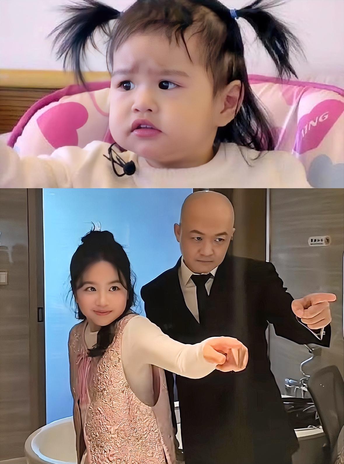 转眼饺子就长大了！谁能想到包贝尔的姑娘长大了五官幻视李兰迪。
小时候可可爱爱的小