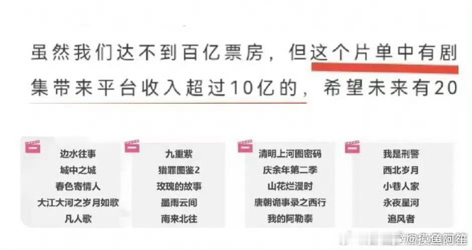 这些剧应该是去年播的不错的剧，但是哪一部能赚10亿以上的利润？我怎么猜不到？ 