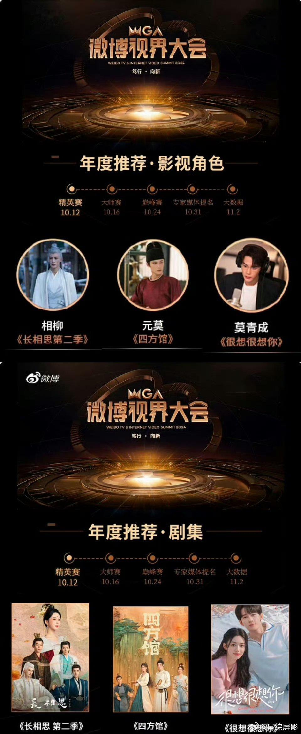 微博视界大会年度推荐檀健次3个角色🎉 ​​​