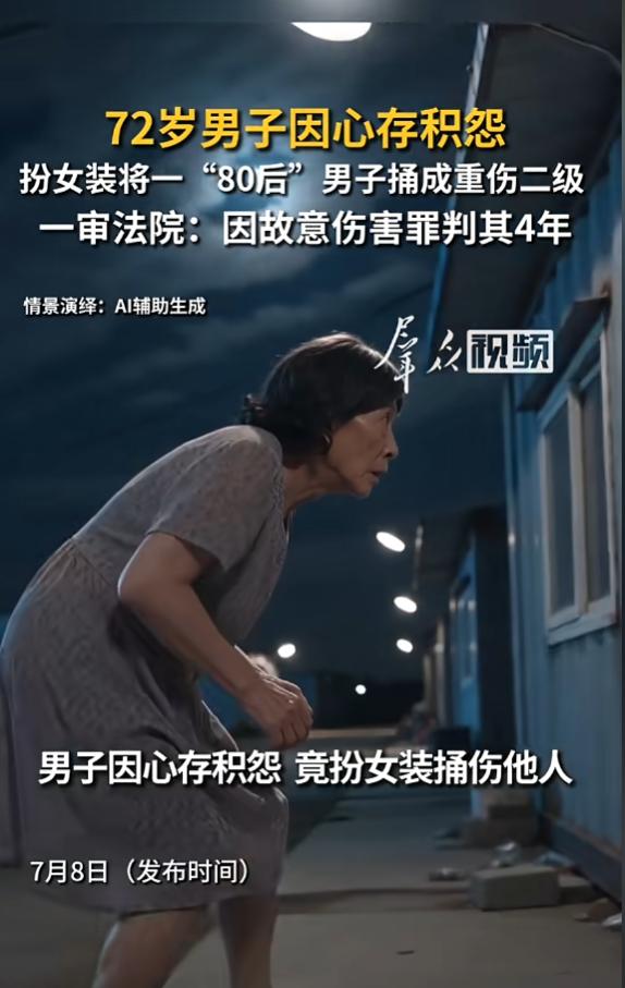 “什么仇什么怨？”山东淄博，72岁大爷深夜竟戴假发、穿女装，持刀捅进邻居腹部！扫