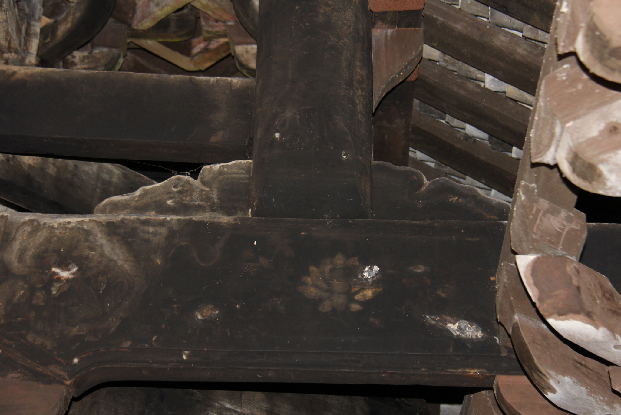 世界文化遗产老司城玉皇阁的明代彩画遗像，这也是湖南目前发现的唯一一处明代彩画，也