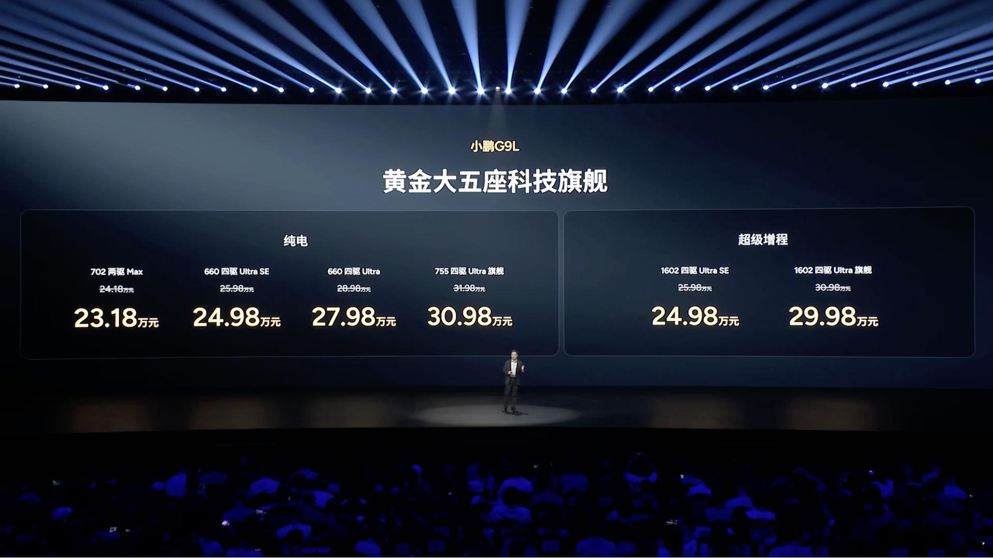小鹏G9L限时售价来了！纯电版：702 两驱Max：23.18万660 四驱Ul