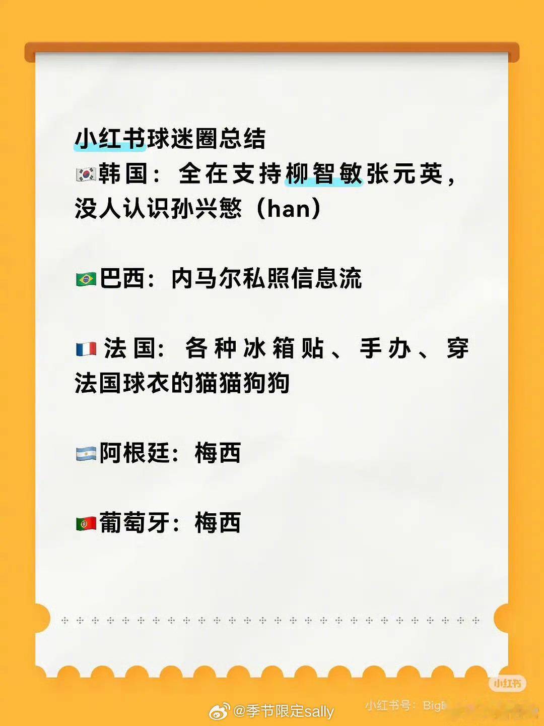 小红薯总结的各家本届世界杯足球粉圈现状 