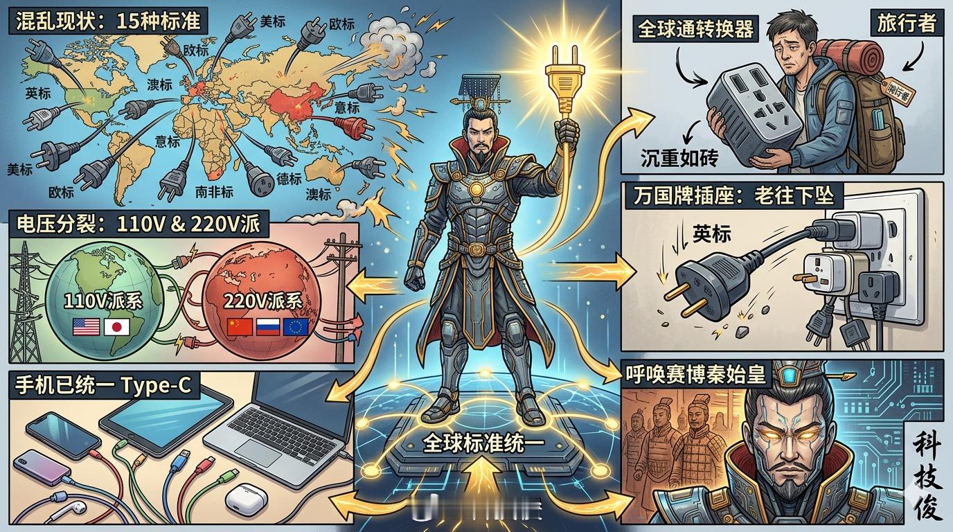 希望秦始皇出来统一插座没想到就一个插座还有这么多标准，目前全世界起码有15种插头