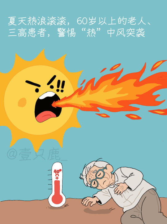 烈日炎炎🔥🔥，警惕老人“热”中风