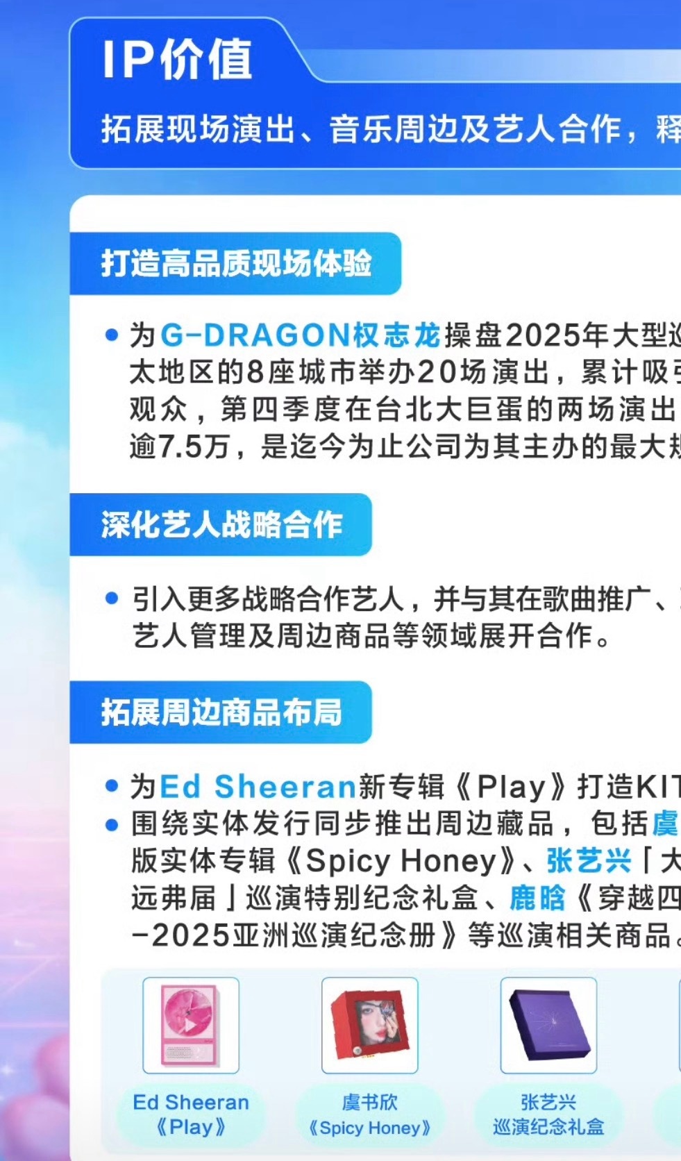 虞书欣、张艺兴和鹿晗的专辑上了2025年腾讯音乐的财报。 