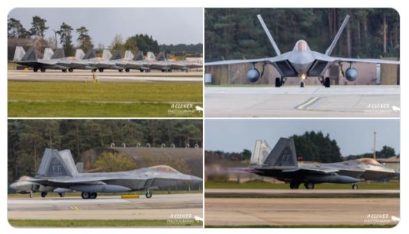 美军F-22隐身战机突然集体撤退，飞越大西洋返回美国本土。美军不是不想打，这是真