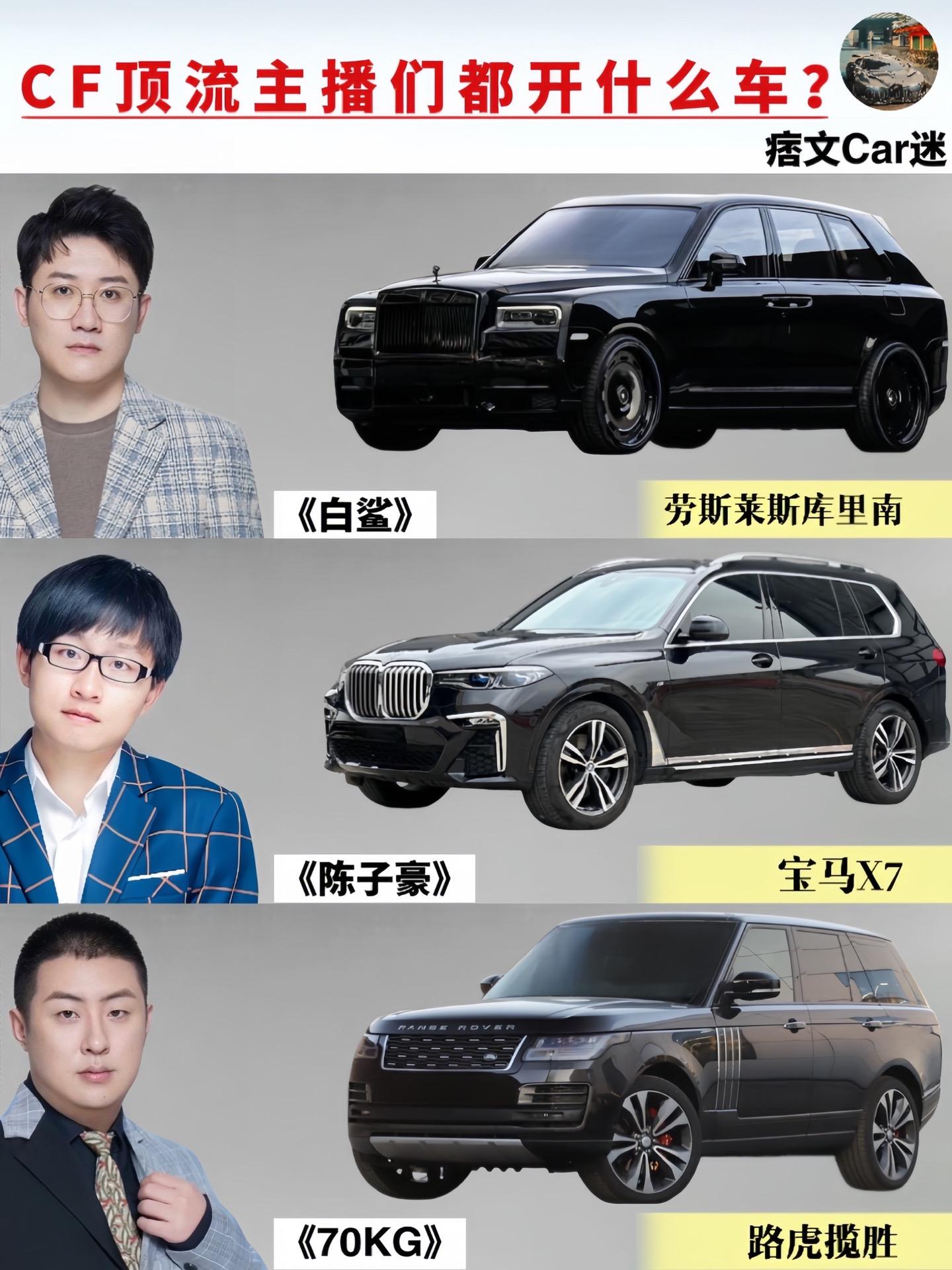 CF顶流主播们都有哪些座驾？