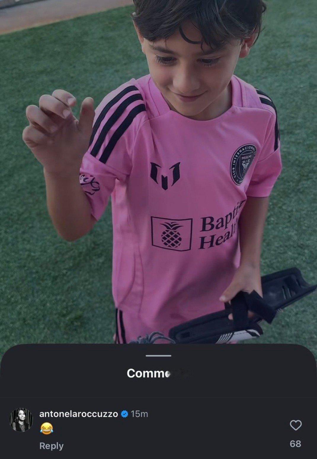 梅西[超话]  安妞在迈阿密青训万圣节整蛊“抓蜘蛛”视频下评论😂（我们洛宝好漂