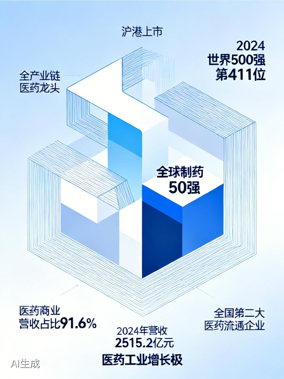 上海医药可是全产业链医药龙头，还是沪港两地上市企业，2024年就跻身世界500强