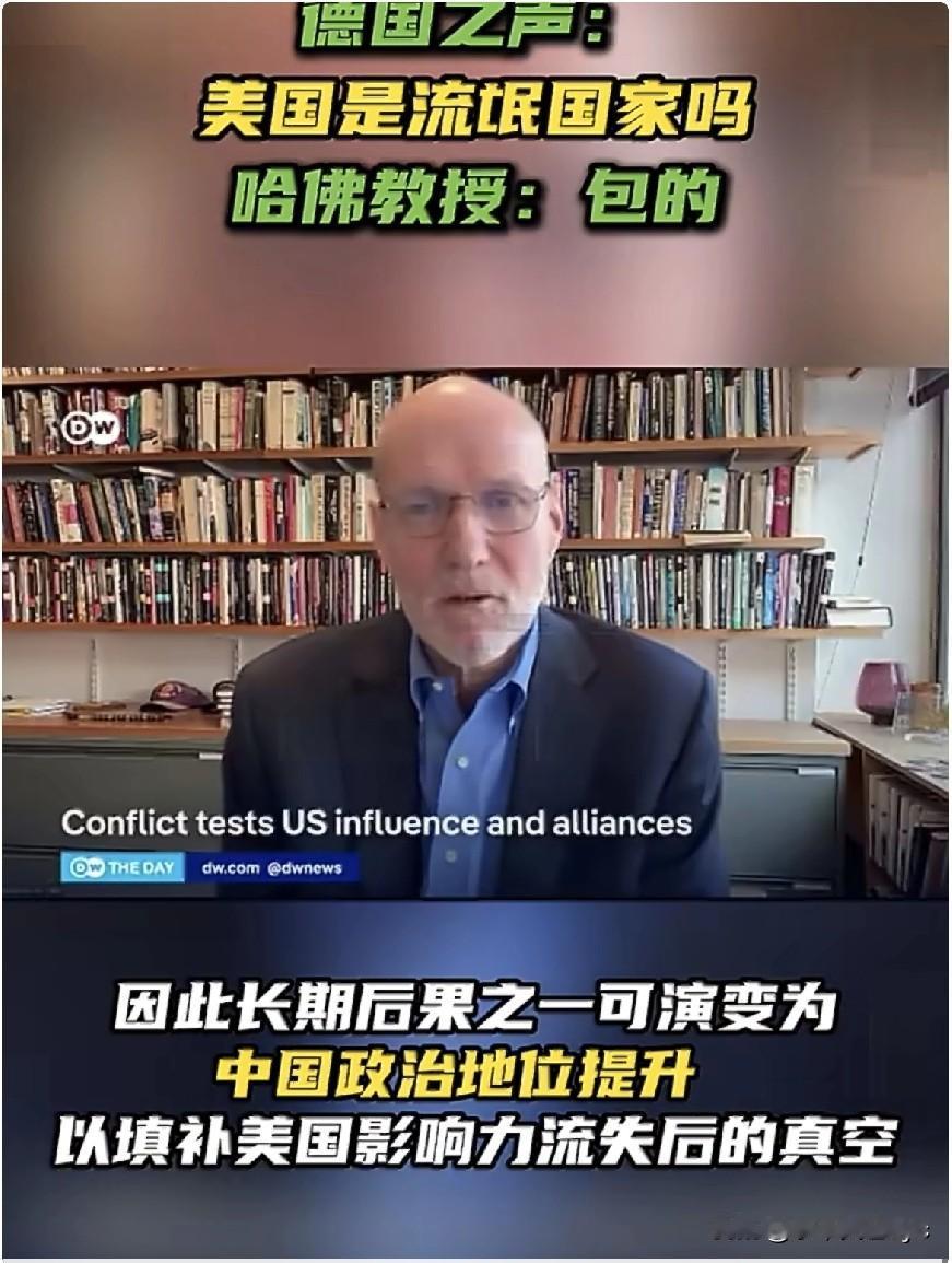4月16日，美国哈佛大学国际事务教授斯蒂芬·沃尔特在接受德国媒体“美国是流氓国家