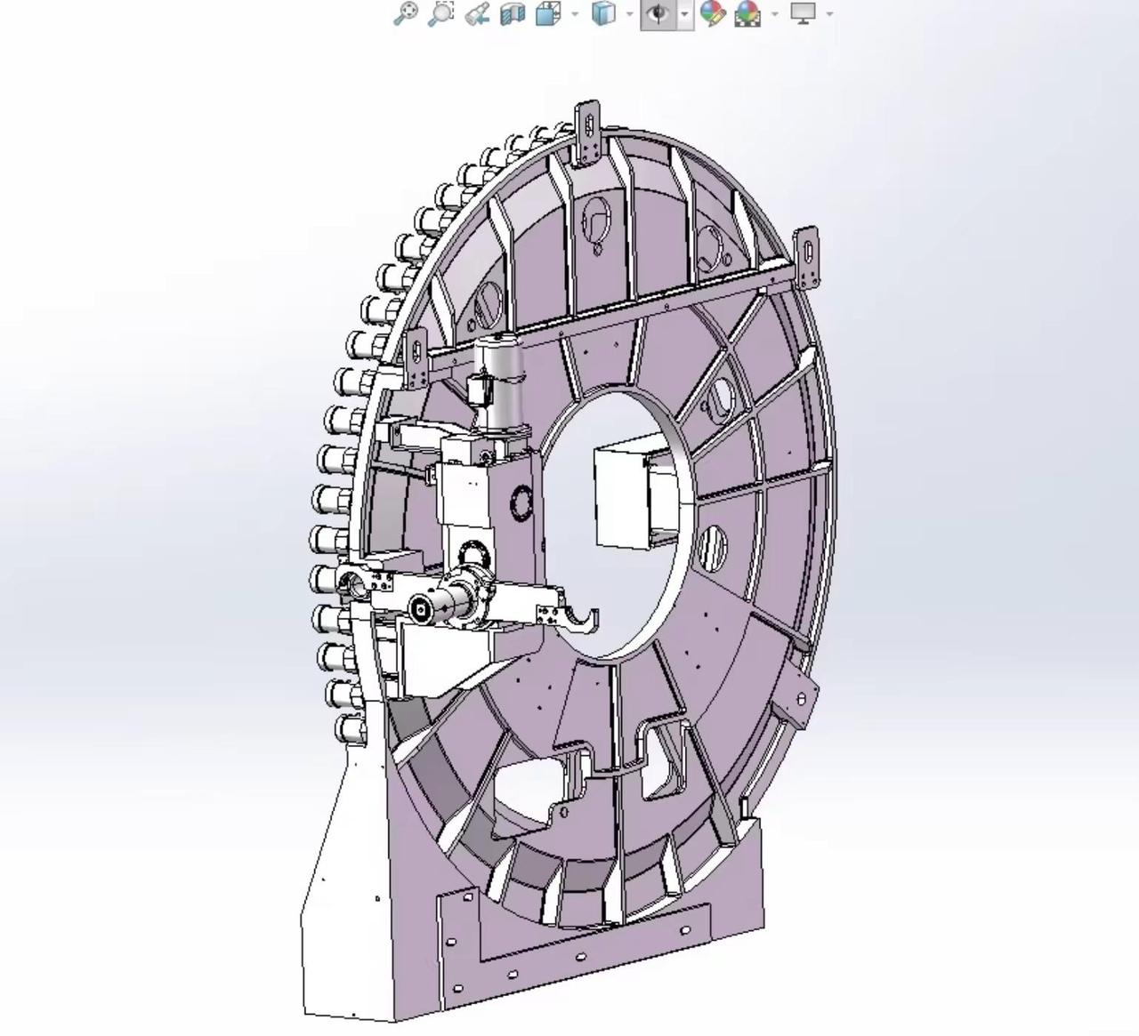 60-T刀库测绘3D建模 三维step格式三维模型设计 简述，这是卧式加工中心常