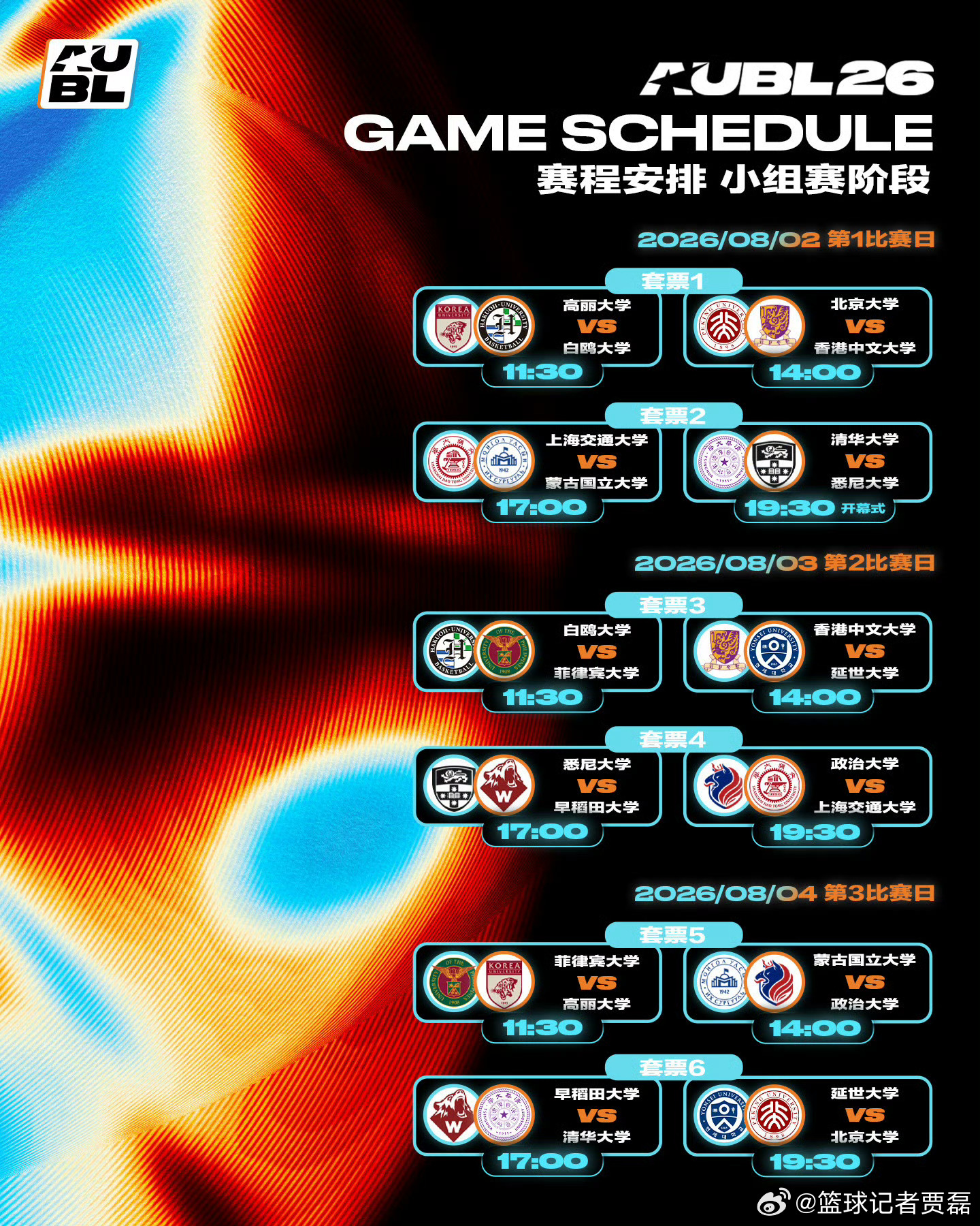 2026亚洲大学生篮球联赛（AUBL）小组赛首日，北京大学以101-59大胜香港