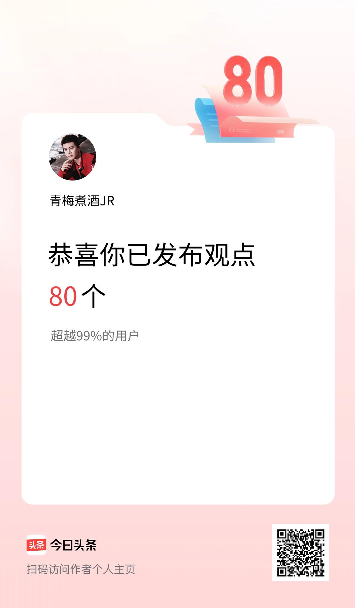我在头条累计投稿观点80个