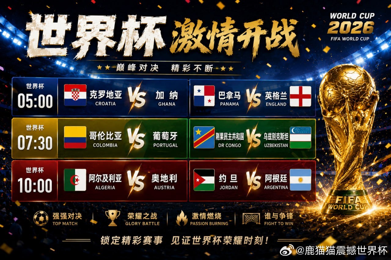🏆 世界杯今日赛程来了！⏰ 05:00🇭🇷克罗地亚vs加纳 🇬🇭🇵?