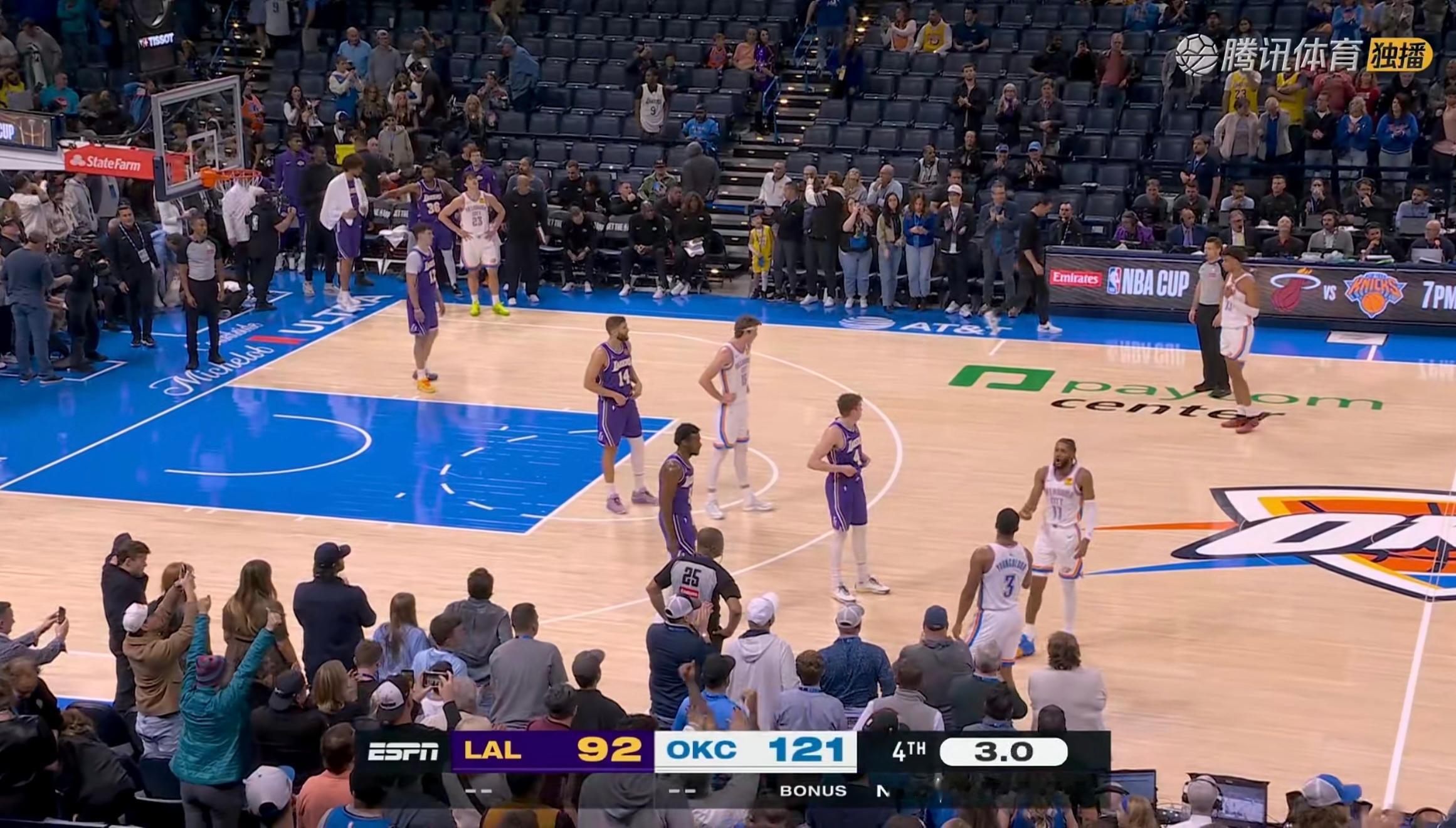 湖人92:121惨败雷霆，这场还有人想看回放吗…