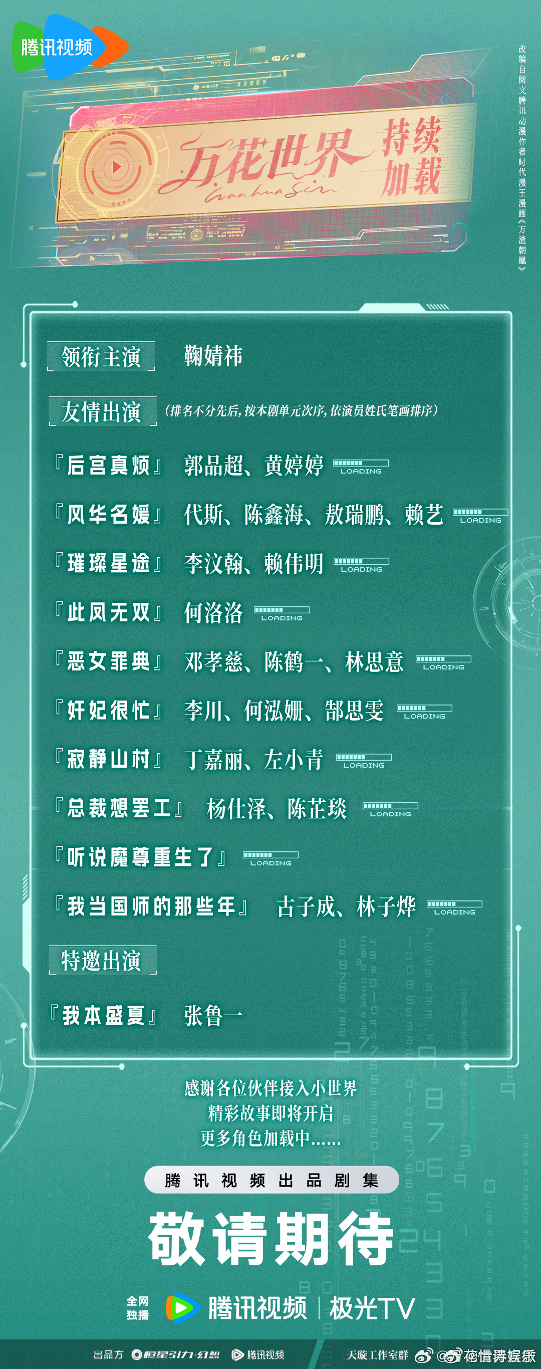 敖瑞鹏友情出演万花世界万花世界全阵容官宣敖瑞鹏万花世界友情出演 敖瑞鹏也参演了万