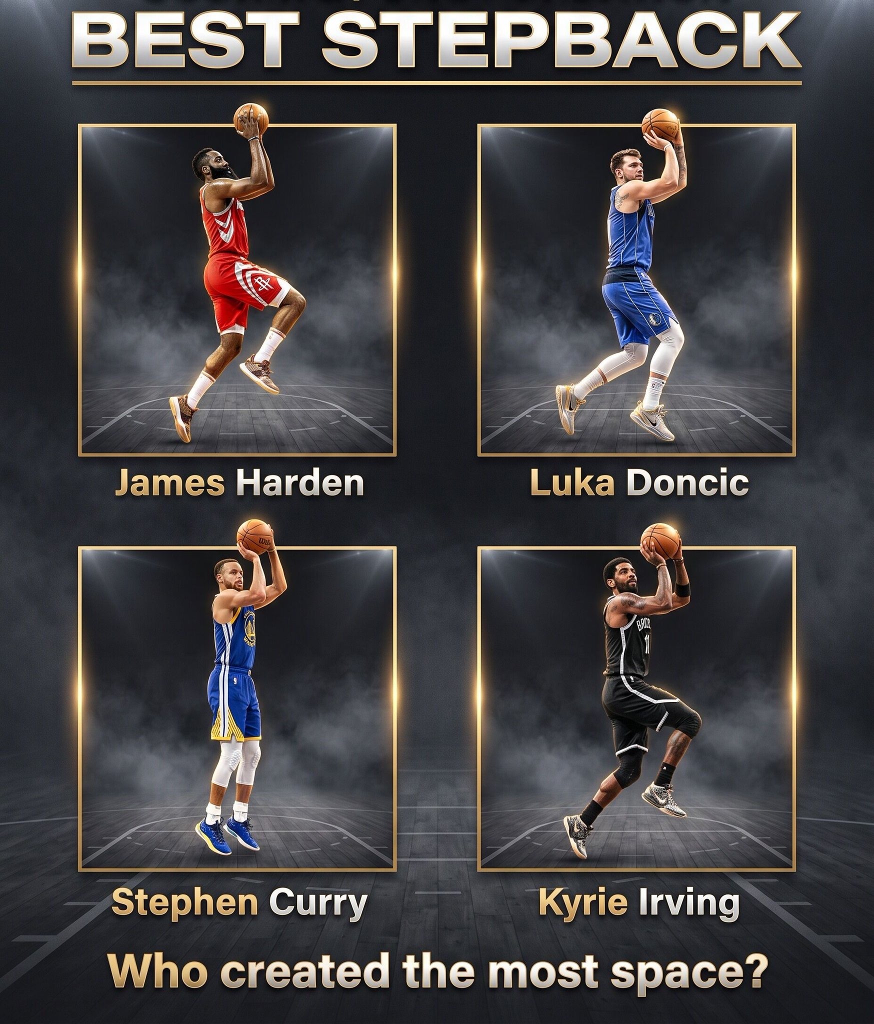 NBA现役四大后撤步大师！哈登、东契奇、库里、欧文四种风格，同一招式。 