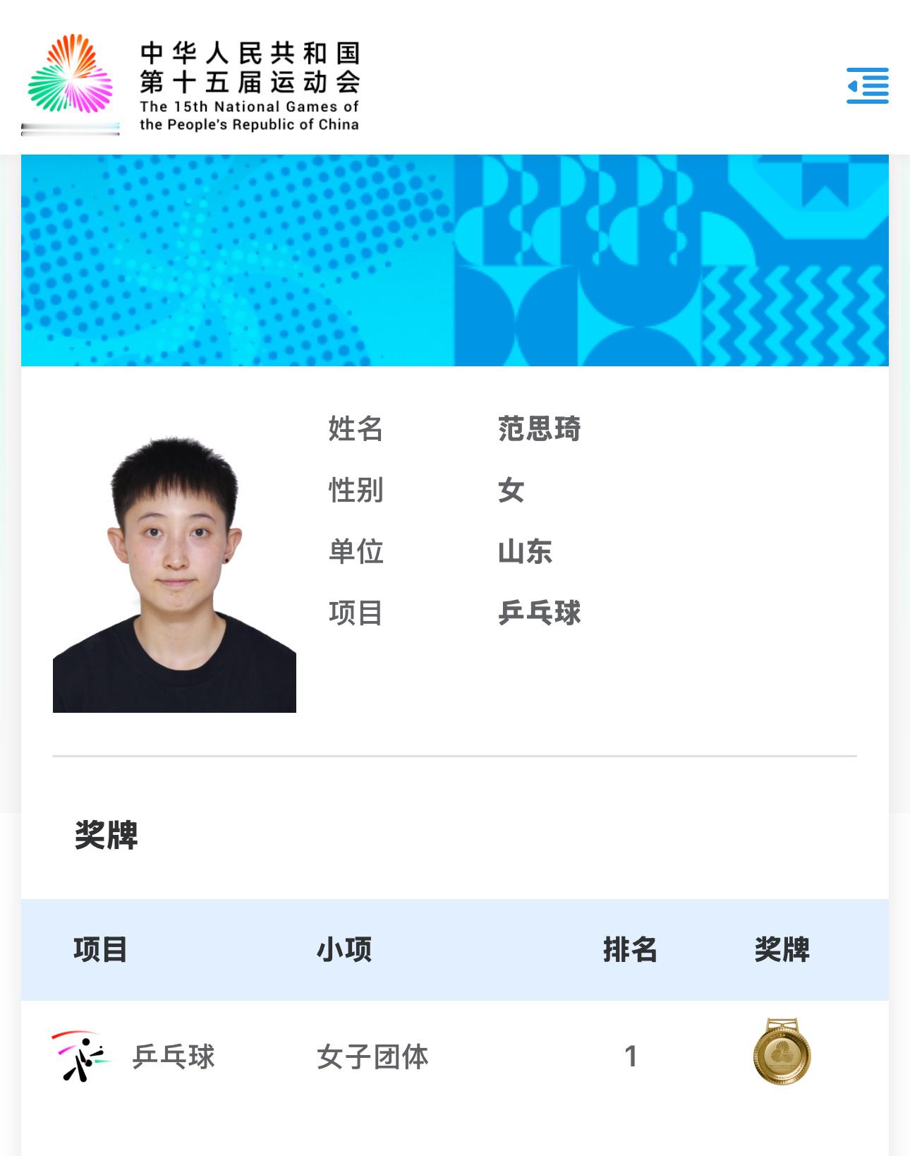 其实范思琦才是一个隐藏的“全运会奖牌王者”她已经有两个团体金牌了13运代表四川夺