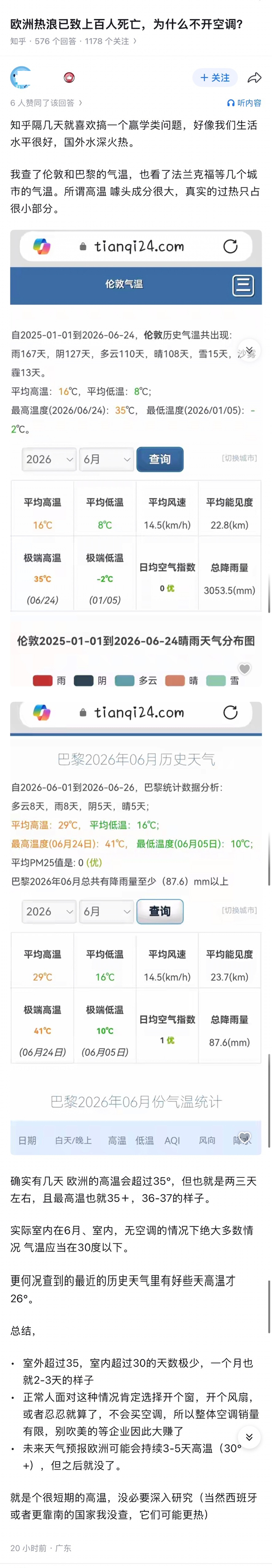 🔻知乎人：欧洲不热。🔻欧洲IP的知乎网友：我用你教我热不热？德国人为抢中国空