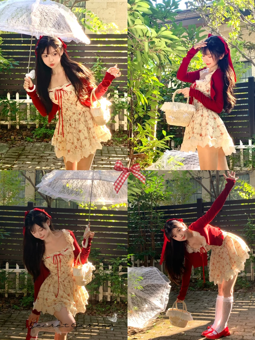 🍓是谁还没有红色碎花小裙纸