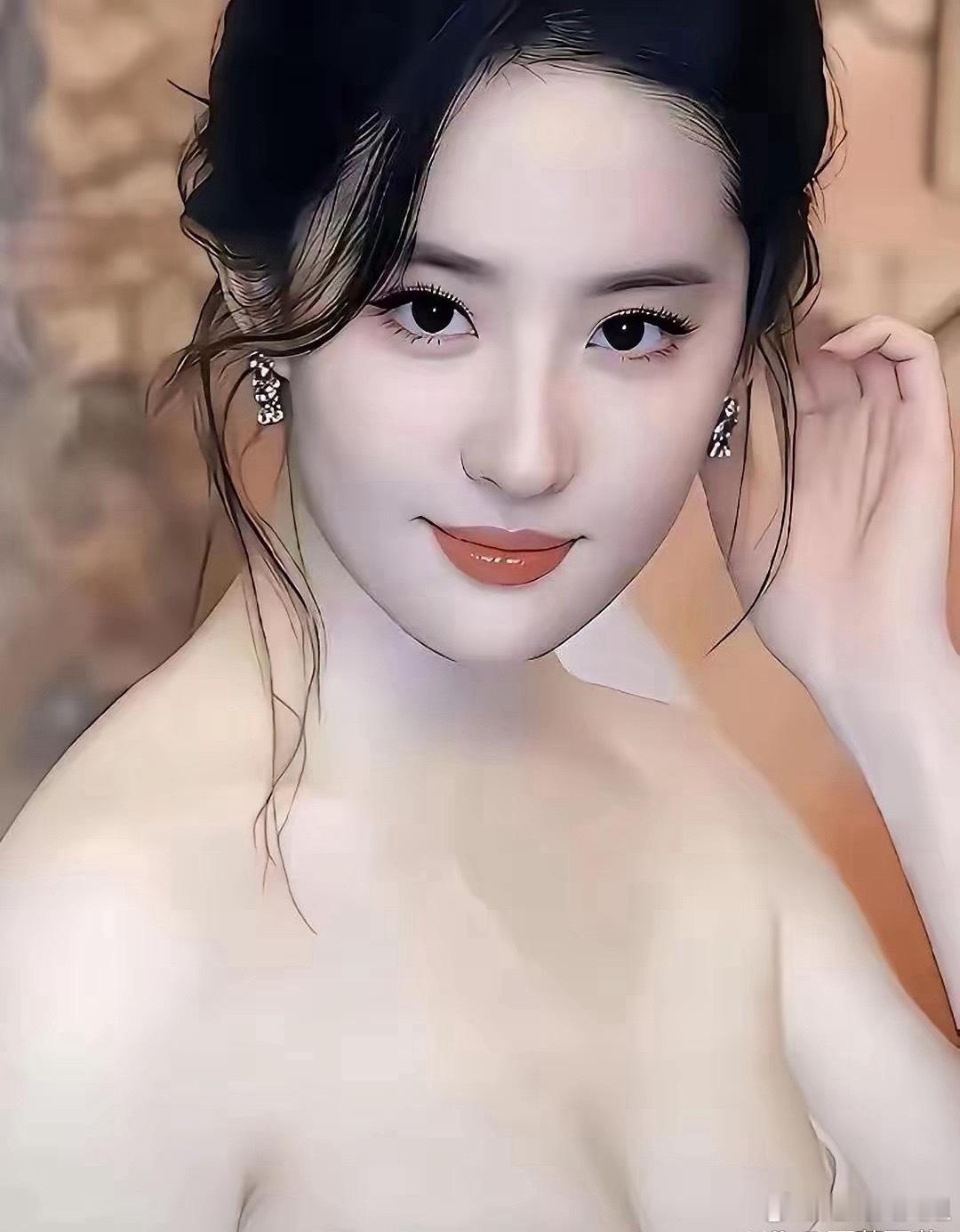这个露着香肩酥胸的大美人，就是多才多艺的刘亦菲。人不仅长得漂亮，还绝顶聪明，是不