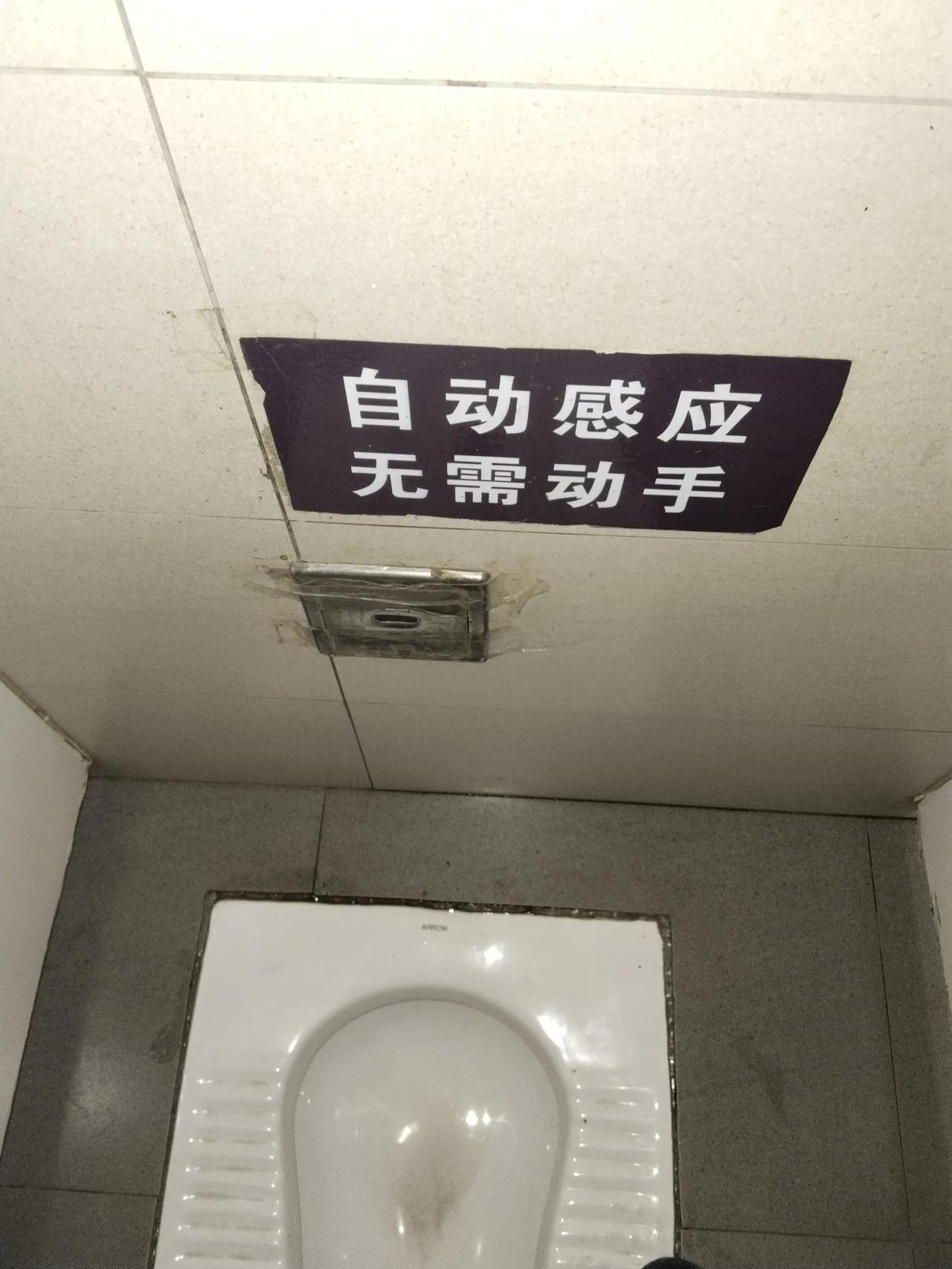 这个是不是屁股一起来，就能感应到，然后自动冲水了呢，好像是可以解决个别上完厕所不