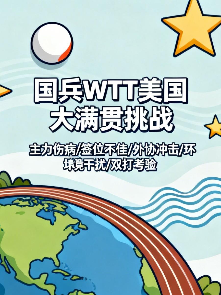 WTT美国大满贯作为奥运测试赛含金量十足，国乒面临多重难题：主力伤病减员，年轻队