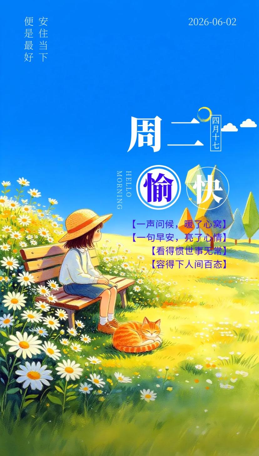 夏晨问安，静煮岁月揽清欢，身栖安然岁岁宁。
2026./06.01.
[微风][