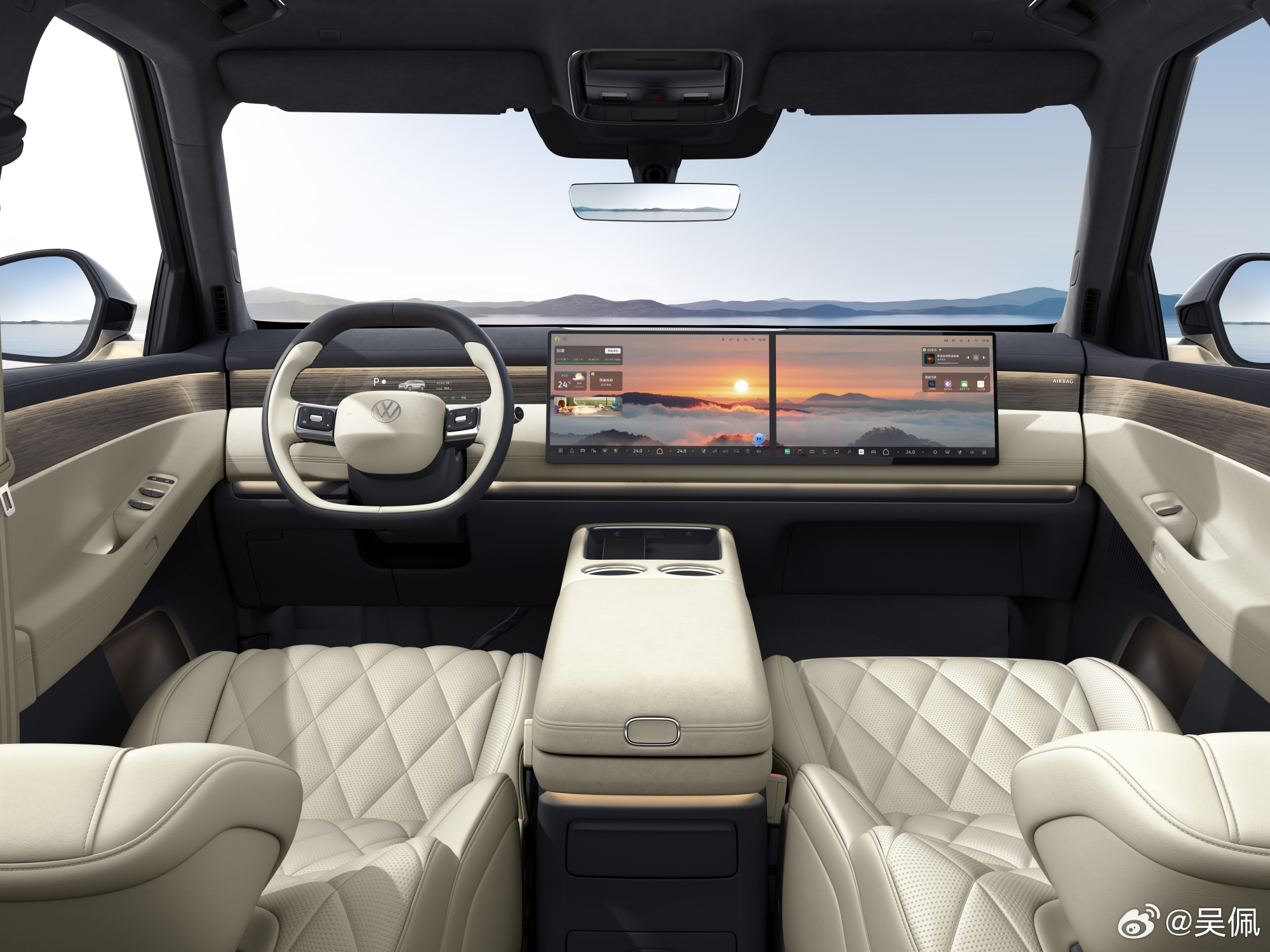 上汽大众 ID.ERA 9X内饰首发，屏幕很大很实用，1-10分你打几分？IDE