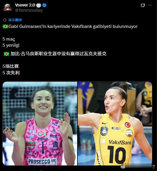 土耳其媒体说：加比转会至科内利亚诺后，以对手身份面对老东家瓦基弗银行的战绩是：5