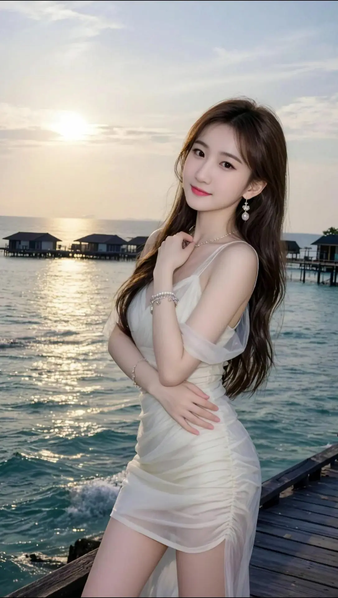 AI海滨度假风写真 ai创作