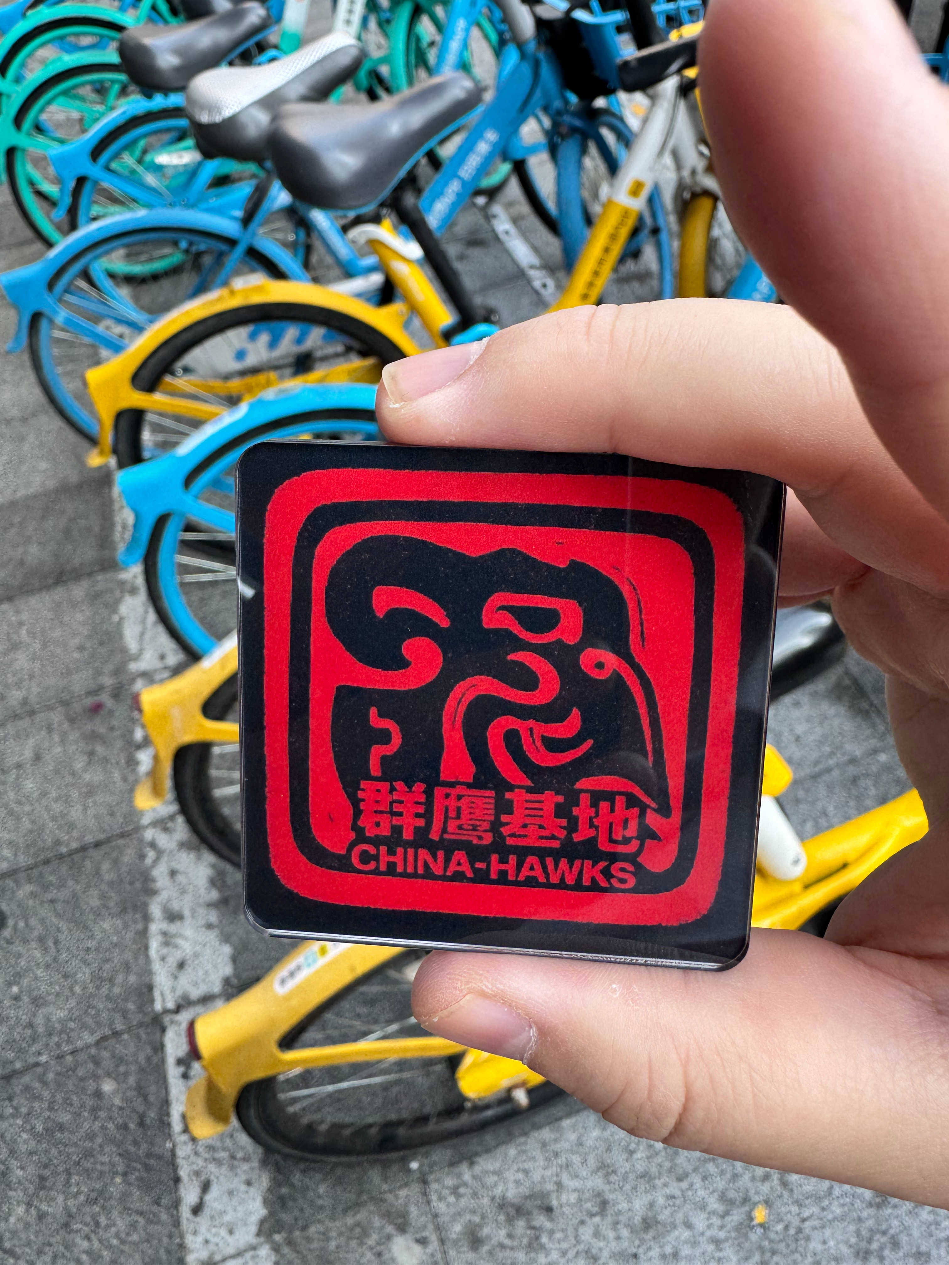 定制的群鹰基地新logo的冰箱贴！chinahawks