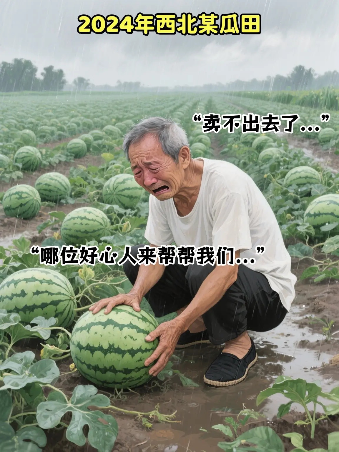西瓜大丰收，收购商不知去哪了。