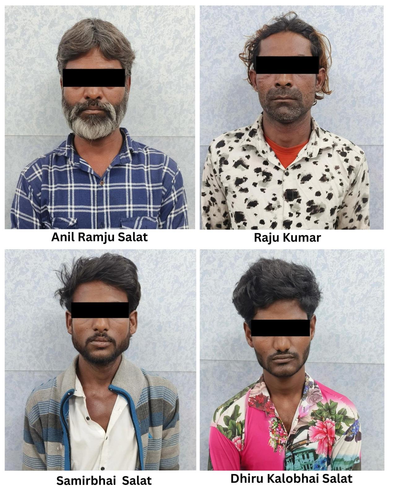 加尔各答警方详细报道了逮捕四名古吉拉特邦居民——阿尼尔·拉姆朱·萨拉特、迪鲁·卡