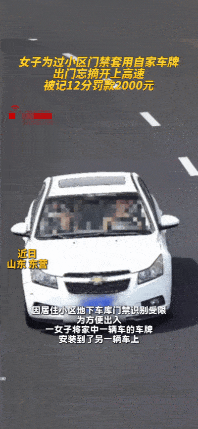 得不偿失！东营女子为图小区方便，自作聪明换车牌，高速被当场查获……
 
真的是典