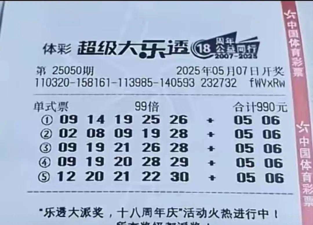 瞄准亿元大奖的票
这哥们绝对是个狠人，直接99倍投注，而且对后区的05-06是情