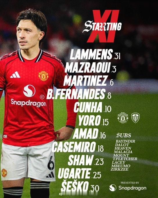 曼联vs利兹联 梅努受伤 利马复出英超联赛，曼联主场对阵利兹联，主力中场科比梅努