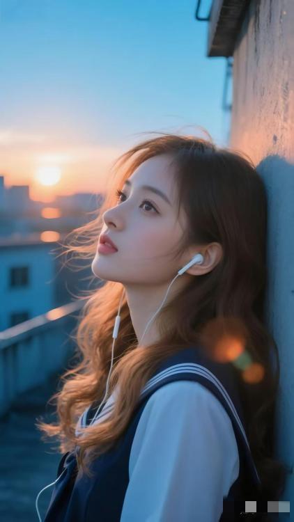 筑梦的女孩，
不知道她耳机里藏的是什么歌……