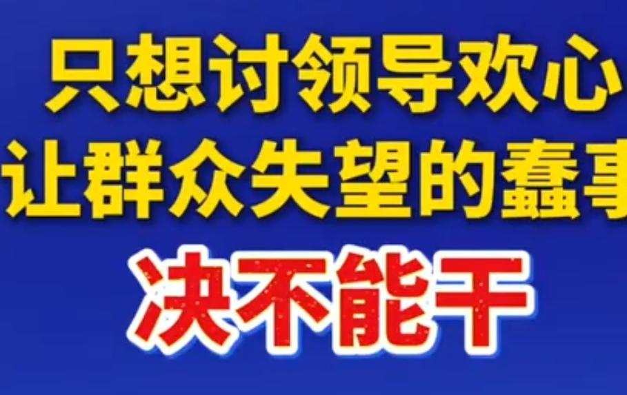 从新华上看到一句非常喜欢且无比正确的话：
只想讨领导欢心、让群众失望的蠢事，决不
