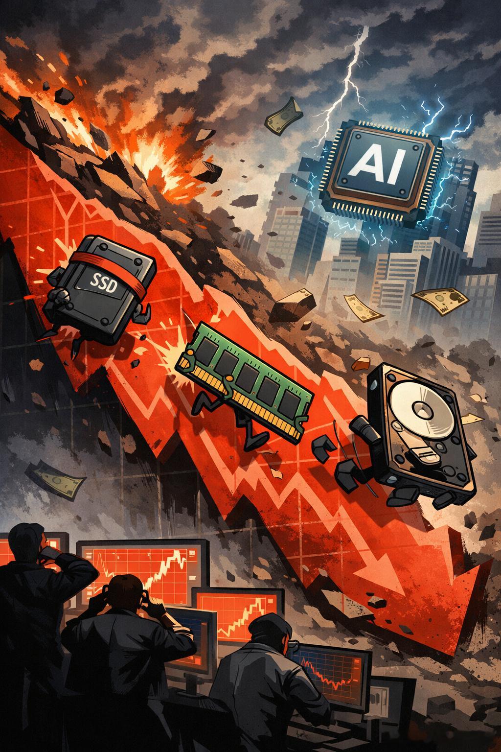 存储芯片被集体踩踏：这轮大跌到底在怕什么，接下来盯紧哪三根线周三美股科技股的调整