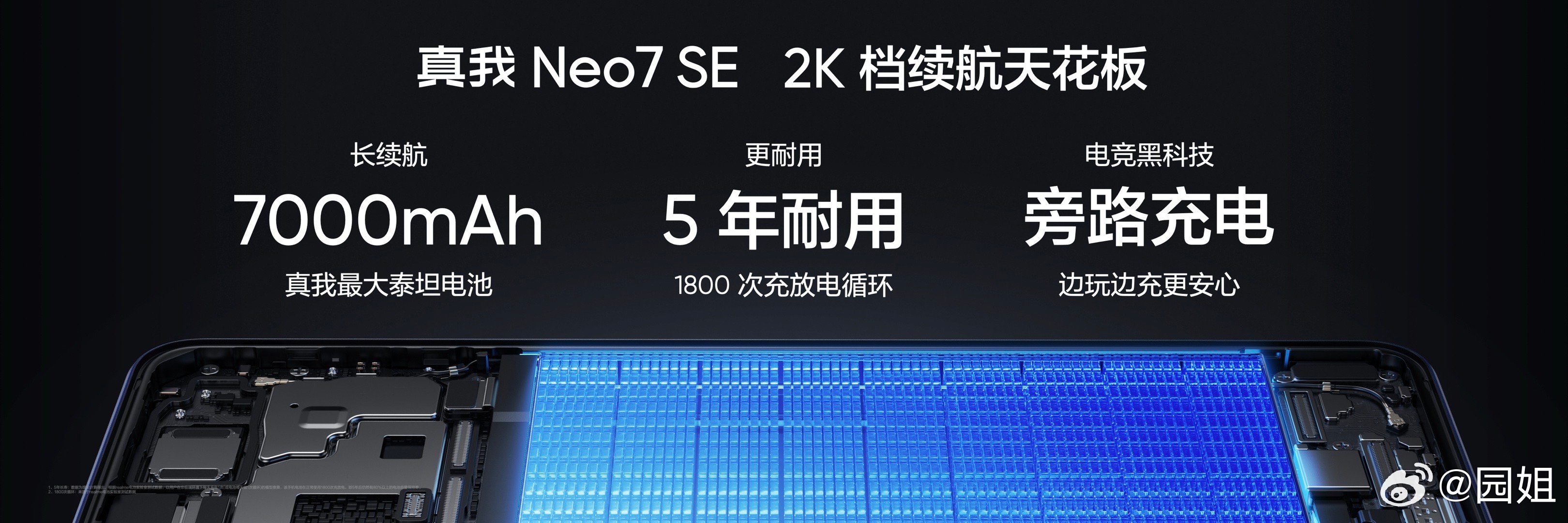 #真我Neo7SE#2K档续航天花板，轻薄、耐用、长续航全面领先！· 7000m