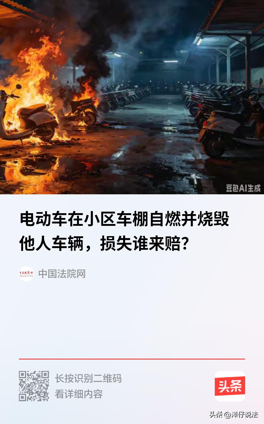 “冤不冤？”广西南宁，一男子把电动车放在小区车棚里，突然自燃了，火势蔓延，旁边几